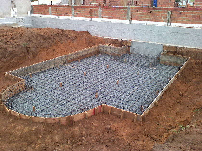 Laje de fundo piscinas